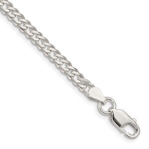 Kazi Luxury Sterling Silver 4.25mm 6 Side D/C Flat Double Curb Chain